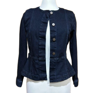 Ann Taylor Denim Peplum Jacket Size Small - EUC
